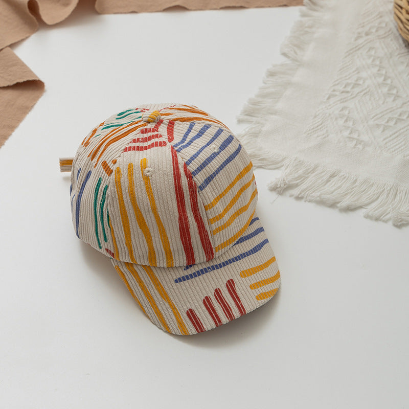 Children's Cute Cheese Rainbow Printing Bucket Hat