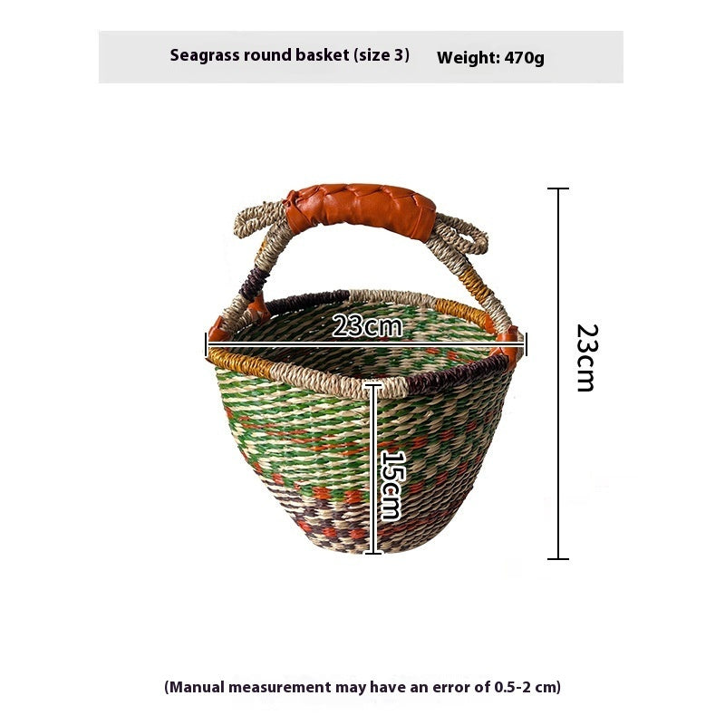 Colorful Straw Woven Storage Basket