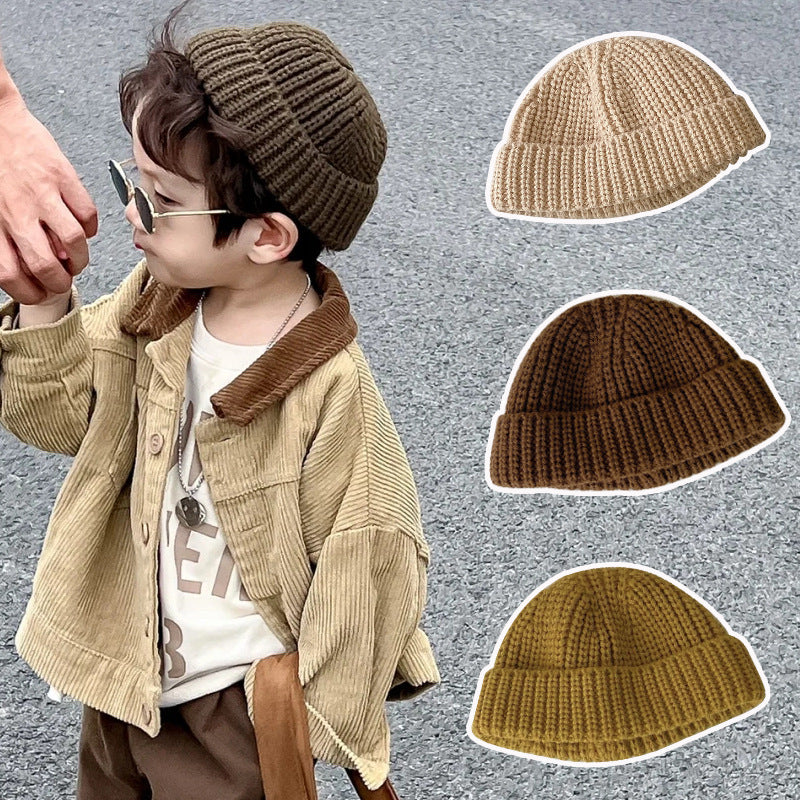 Autumn And Winter Knitted Wool Dock Cap Beanie for Boys