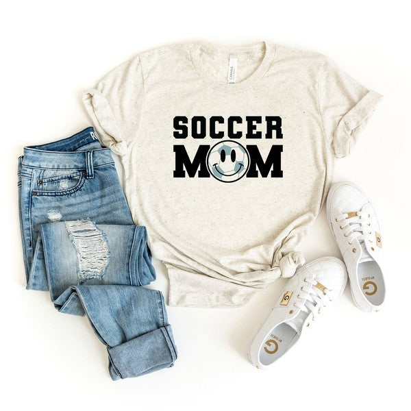 Soccer Mom Smiley Face Short Sleeve Graphic Tee