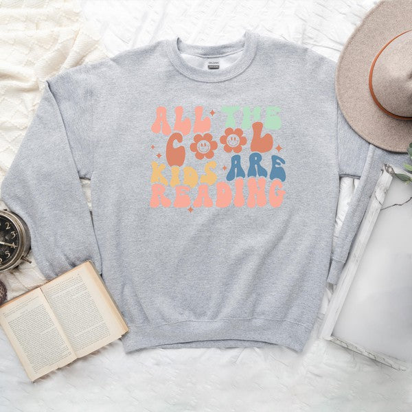 Cool Kids Are Reading Colorful Graphic Sweatshirt