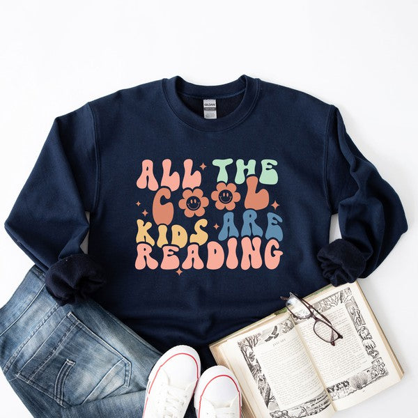 Cool Kids Are Reading Colorful Graphic Sweatshirt