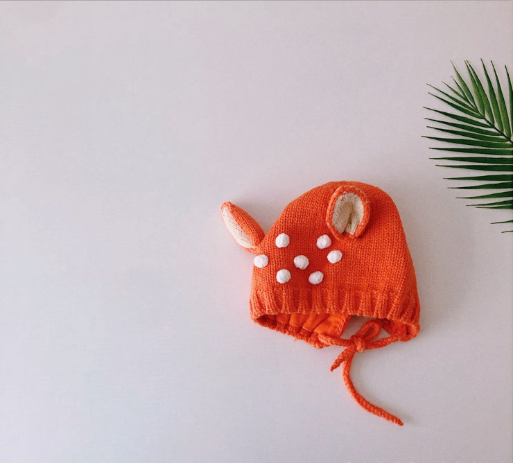 Cute Fawn Deer Baby Knitted Hat for Fall Winter
