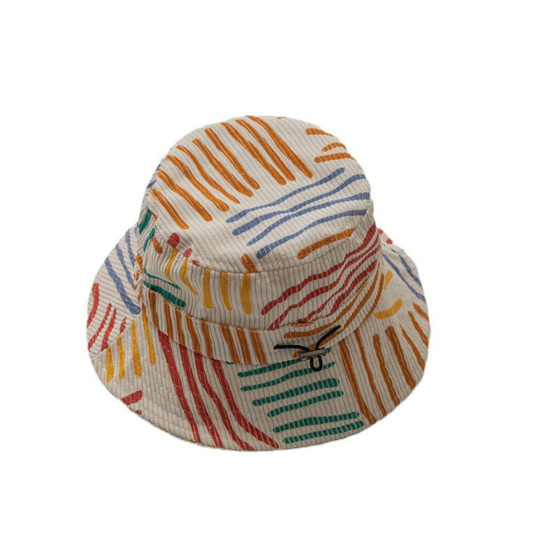 Children's Cute Cheese Rainbow Printing Bucket Hat