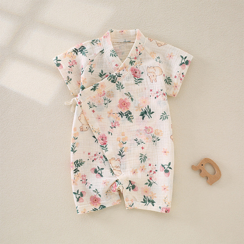 Yukata Style Baby Summer Wrap Lightweight Cute Jumpsuit