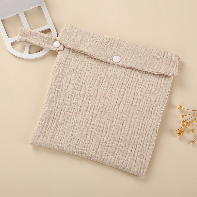 Linen Baby Bag with Snap Button