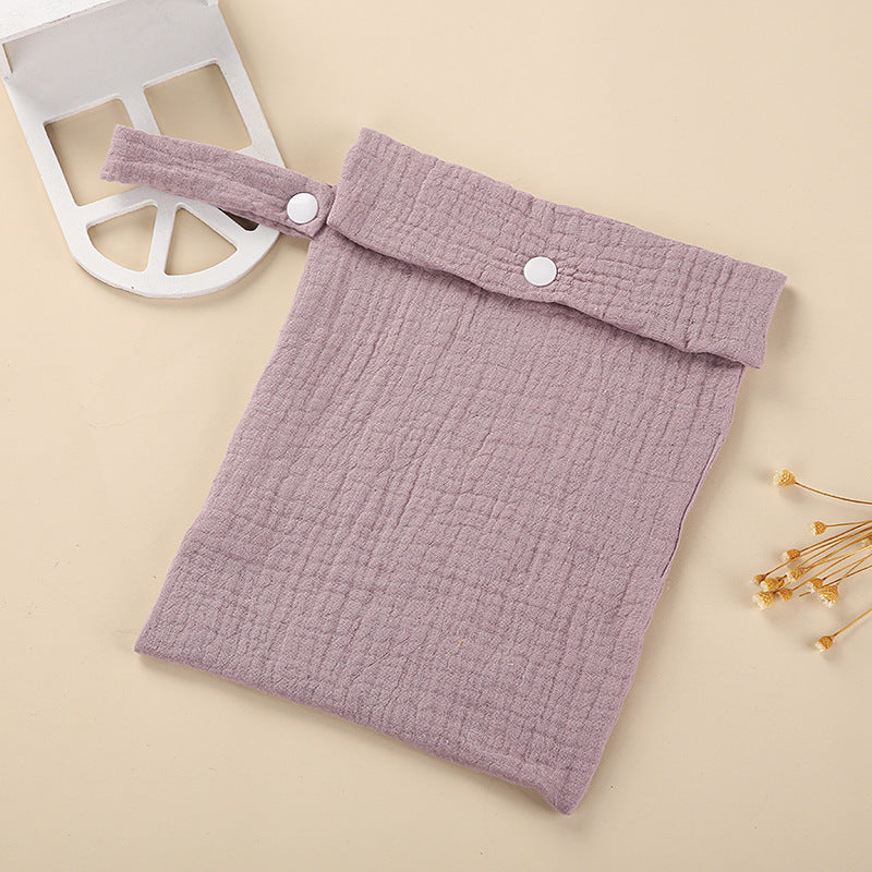 Linen Baby Bag with Snap Button