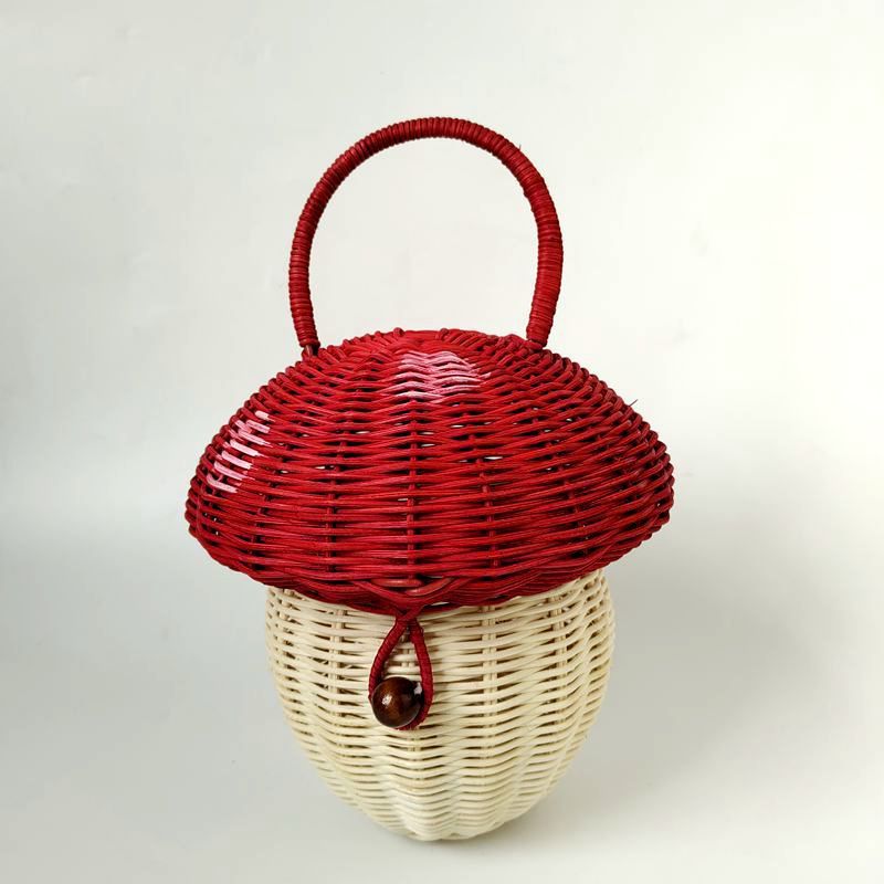 Handmade Vine Woven Mushroom-shaped Handbag