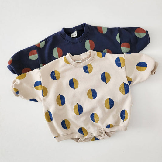 Kids' Balloon Printed Sweatshirt Jumpsuit Romper