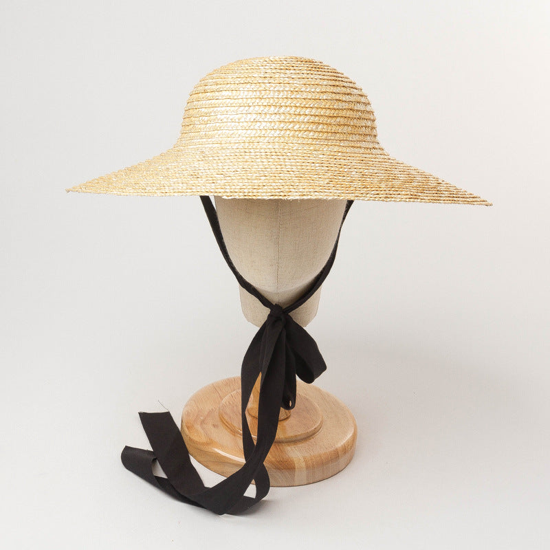 Light Top Big Brim Strap Children's Straw Hat