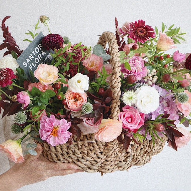 Rattan Hand-held Flower Arrangement Basket