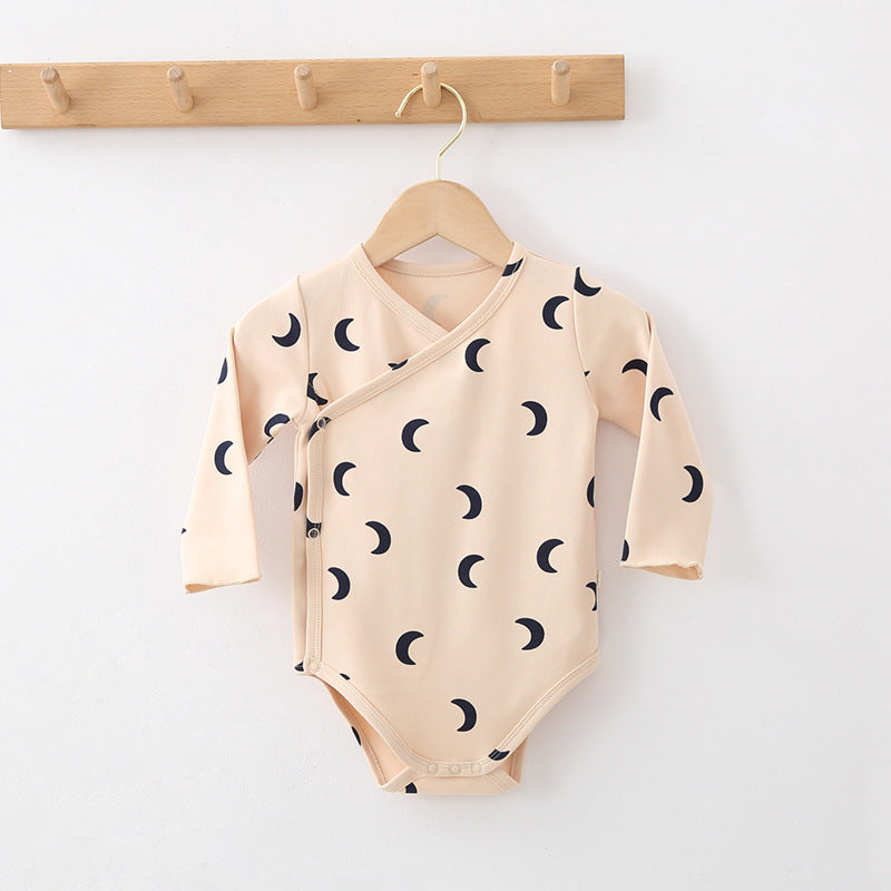 Pure Cotton Minimalist Wrap Style Baby Long sleeve Onesie