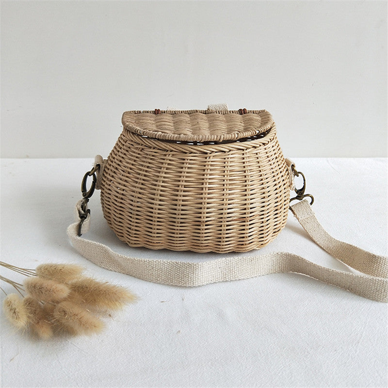 Children's Bicycle Rattan Woven Storage Basket