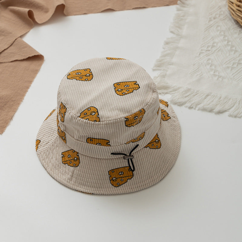 Children's Cute Cheese Rainbow Printing Bucket Hat