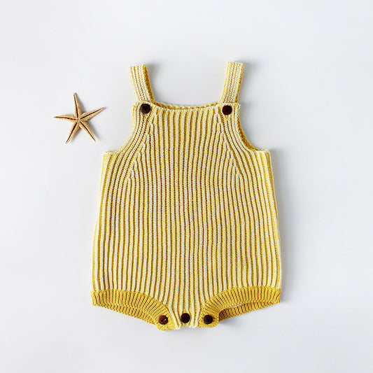 Woven Ribbed Surfer Coastal Summer Style Baby Onesie