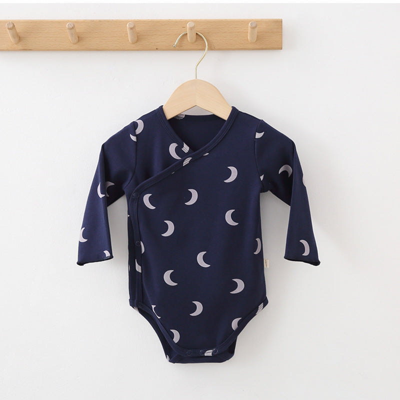 Pure Cotton Minimalist Wrap Style Baby Long sleeve Onesie