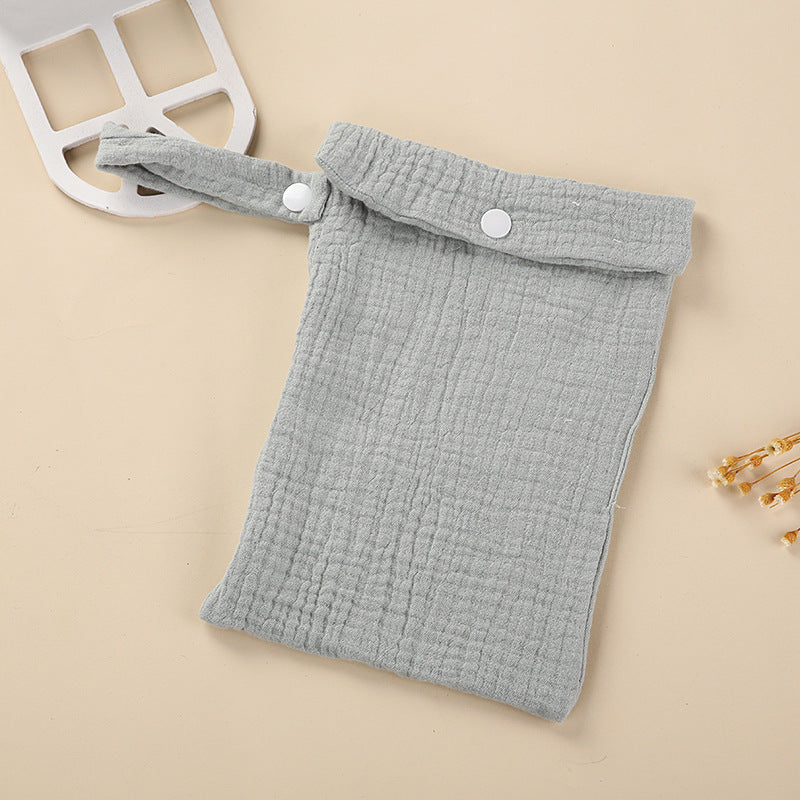 Linen Baby Bag with Snap Button