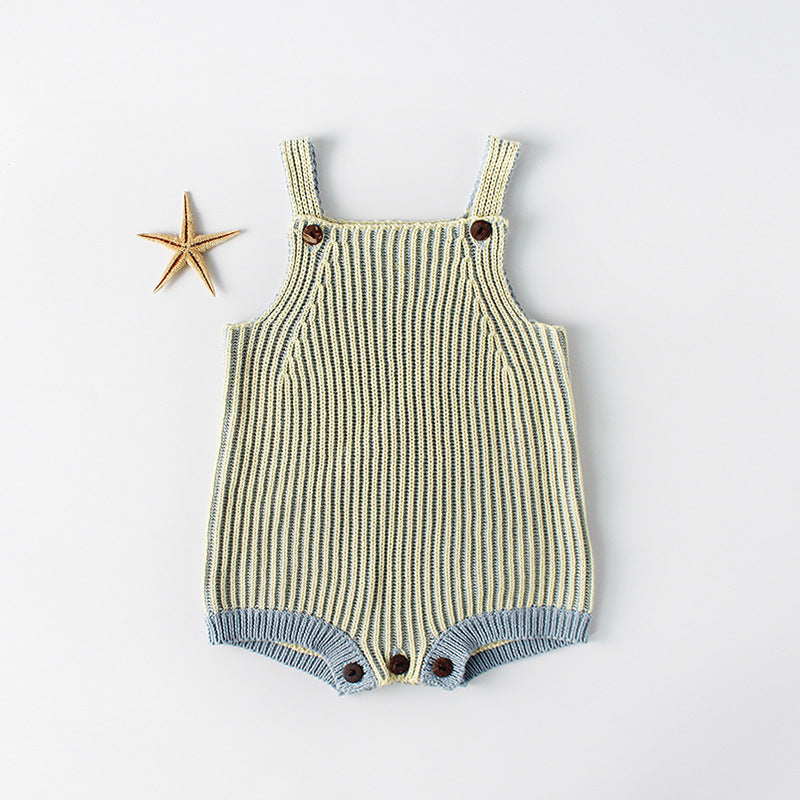 Woven Ribbed Surfer Coastal Summer Style Baby Onesie