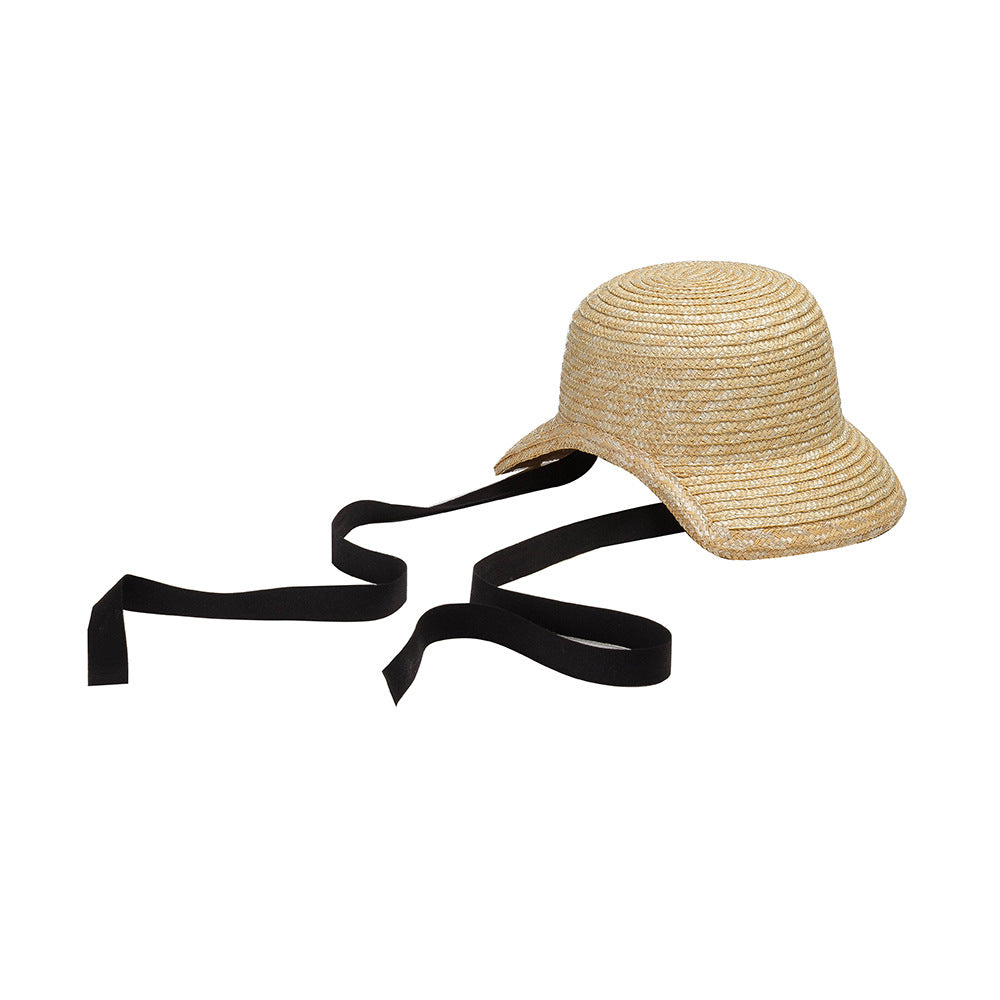 Children's Hand-woven Wide-brimmed Strappy Straw Grass Loli Hat