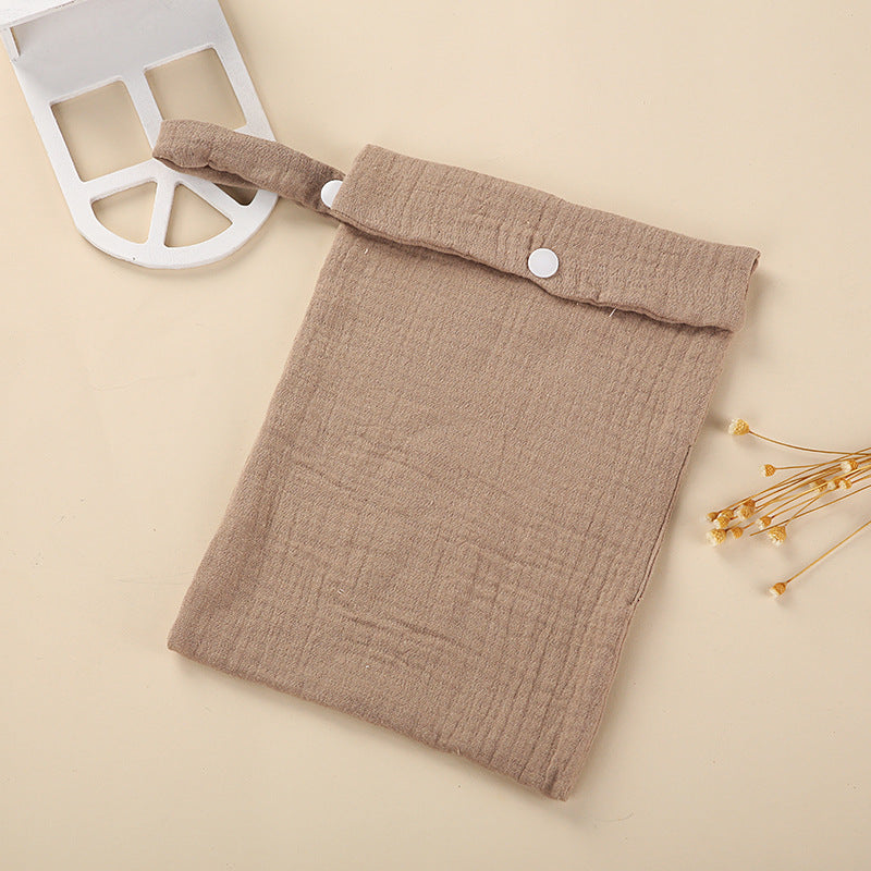 Linen Baby Bag with Snap Button