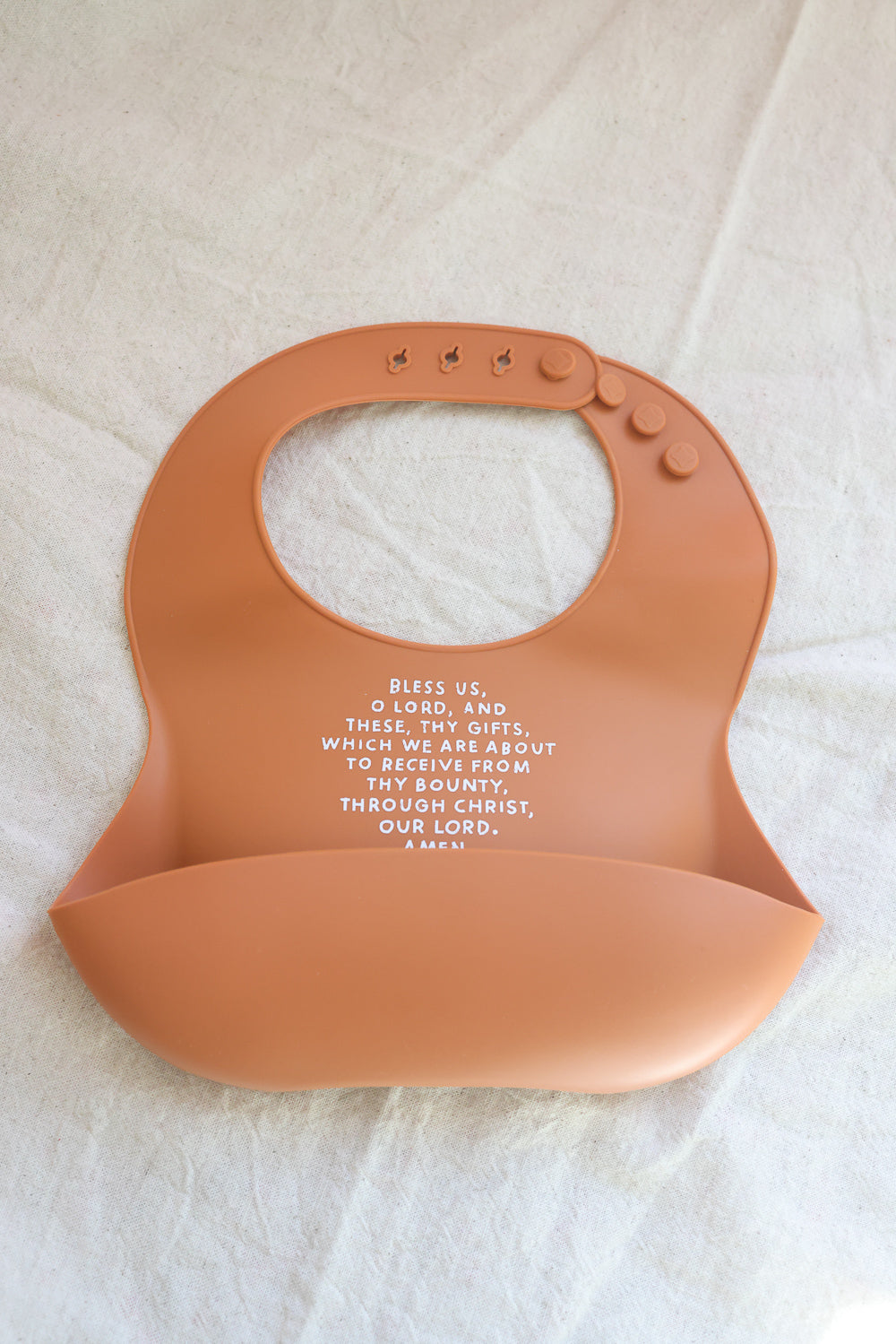 Silicone Bib Catholic Baby Meal Blessing Prayer