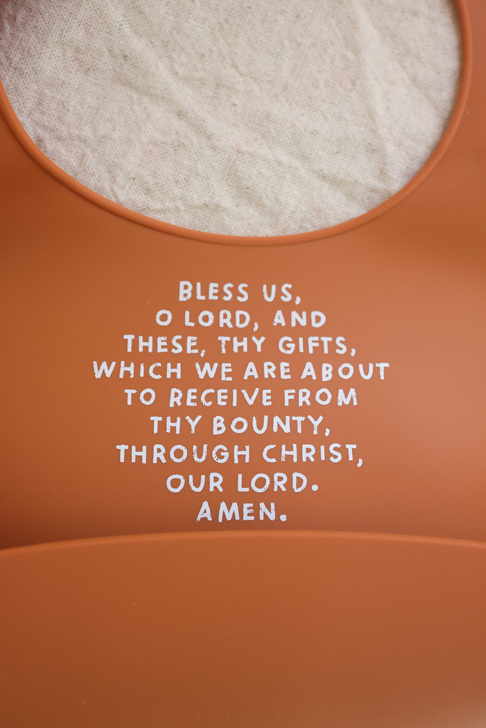 Silicone Bib Catholic Baby Meal Blessing Prayer