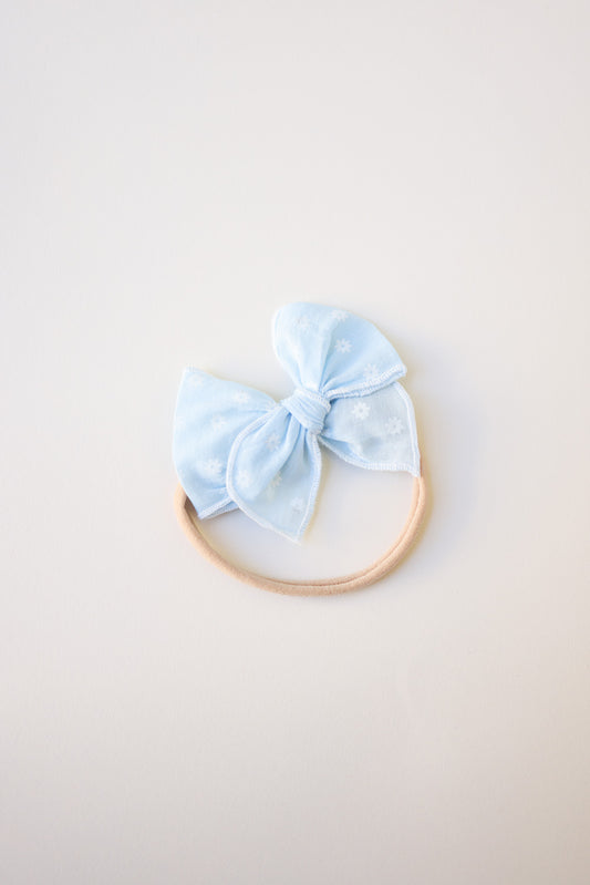 Dusty Blue Flower Print Baby Headband