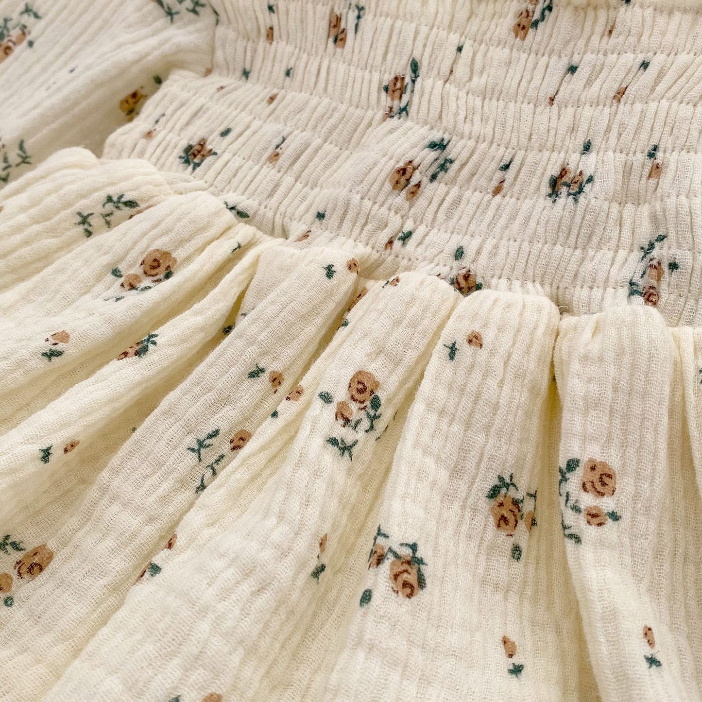 Baby Girl Floral Romper Double-layer Yarn Onesie