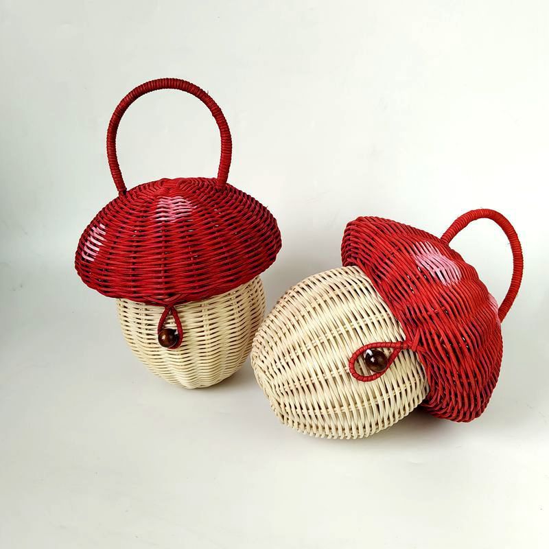 Handmade Vine Woven Mushroom-shaped Handbag