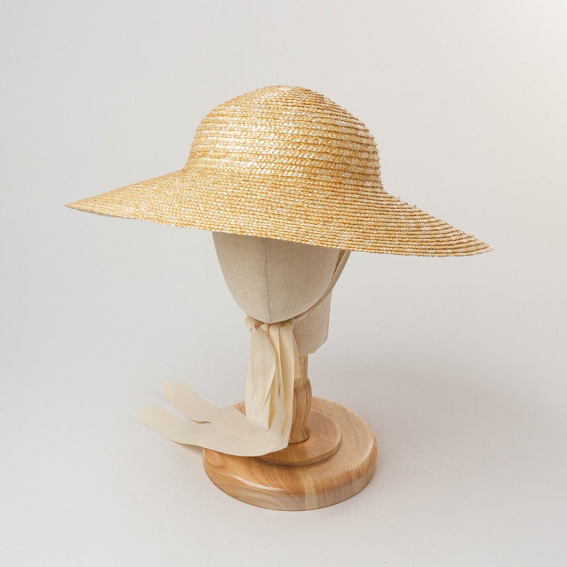 Light Top Big Brim Strap Children's Straw Hat