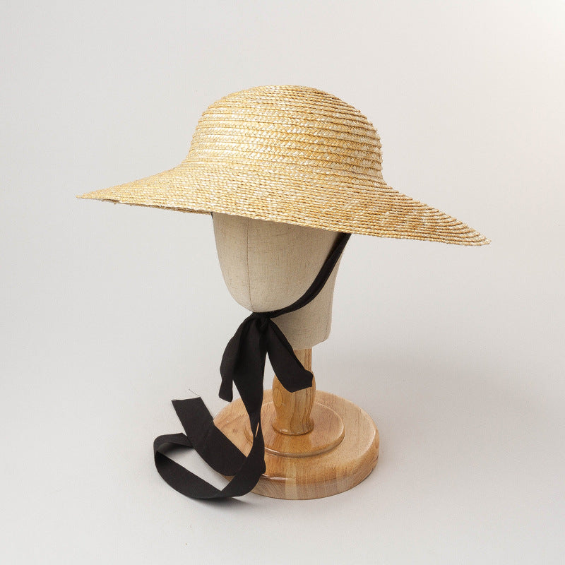 Light Top Big Brim Strap Children's Straw Hat
