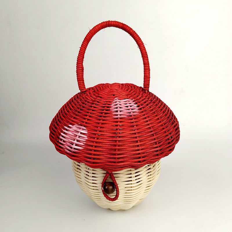 Handmade Vine Woven Mushroom-shaped Handbag