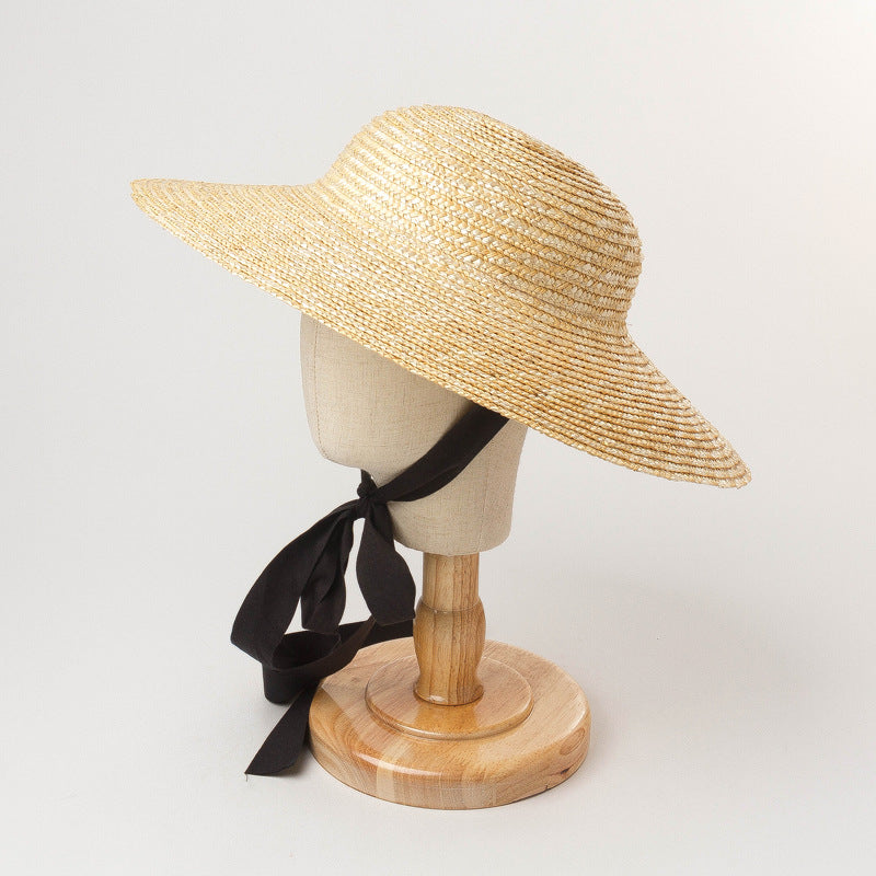 Light Top Big Brim Strap Children's Straw Hat